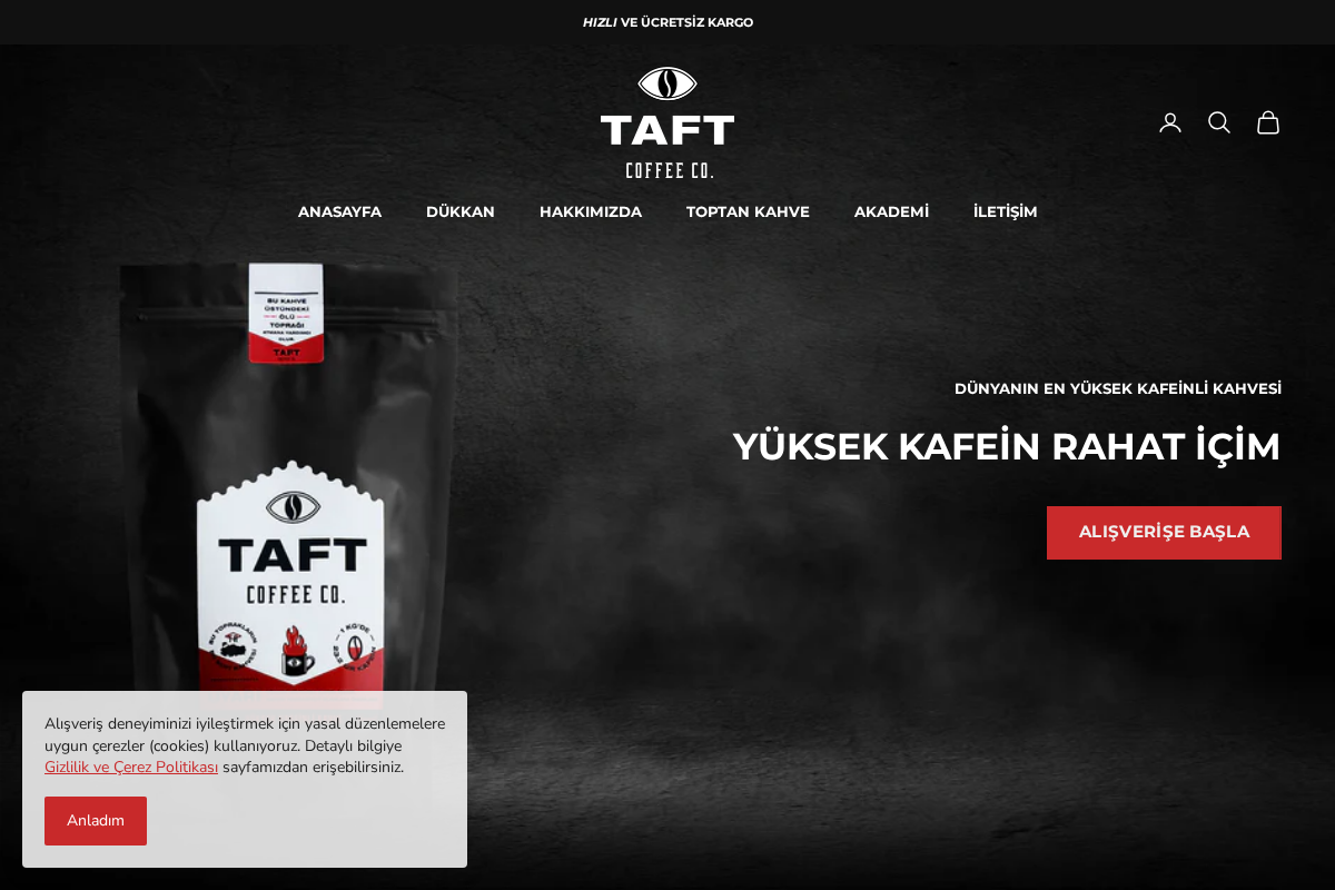 TAFT Coffee homepage screenshot