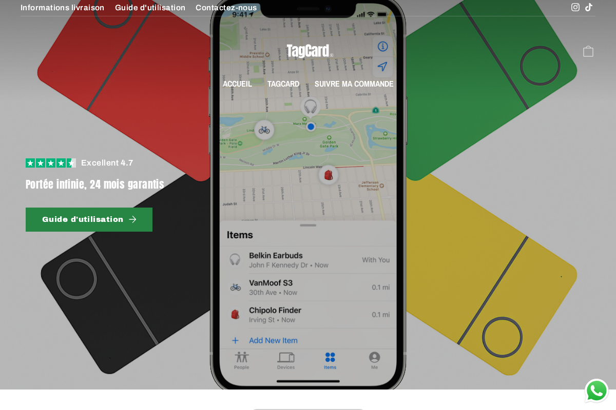 Tagcard homepage screenshot