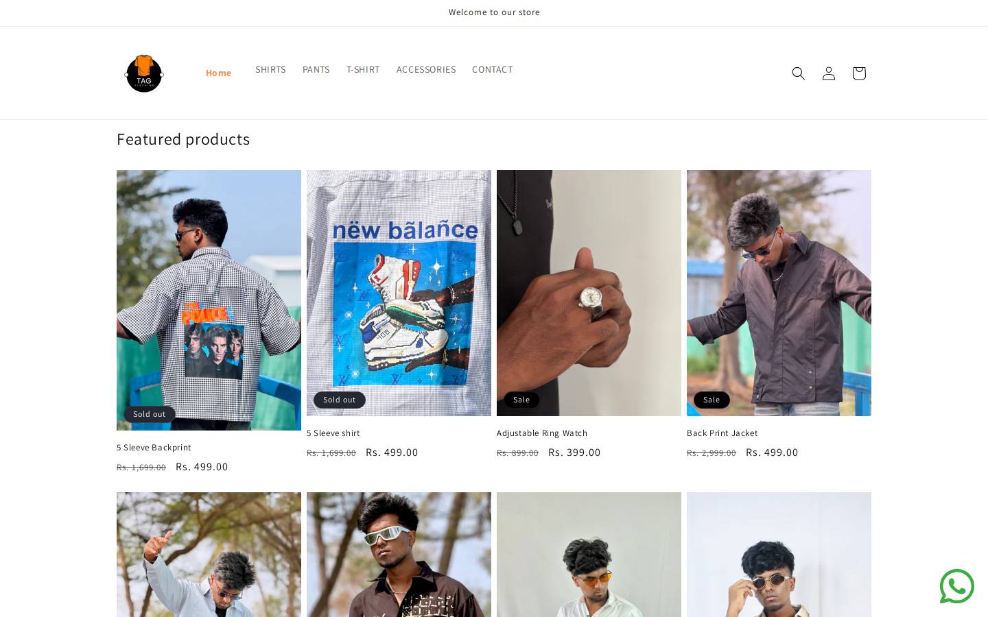 tagclothing.store homepage screenshot