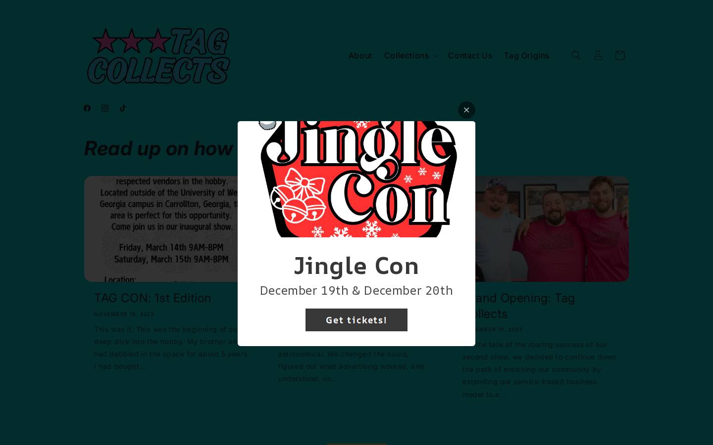 tagcollects.com homepage screenshot