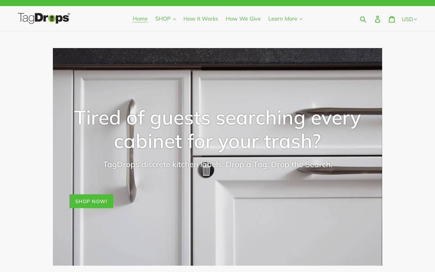 tagdrops.org homepage screenshot