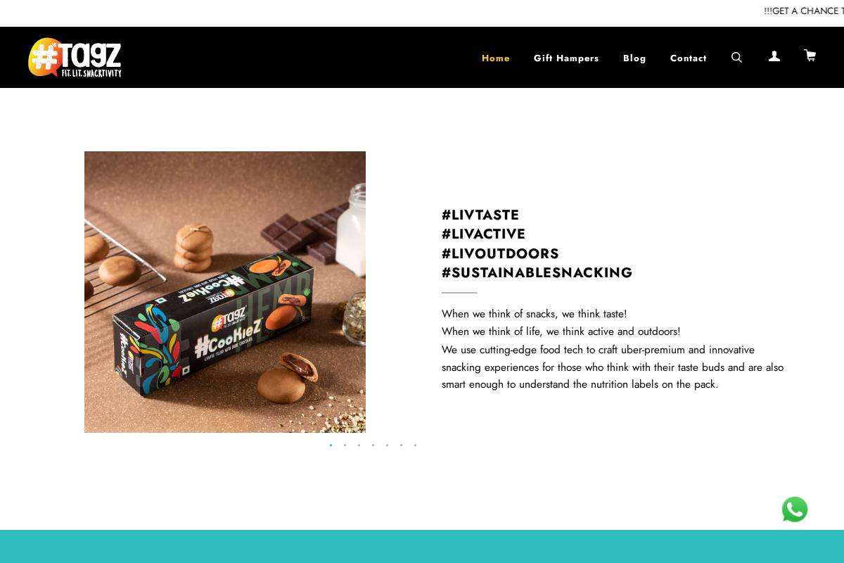 tagzfoods.com homepage screenshot