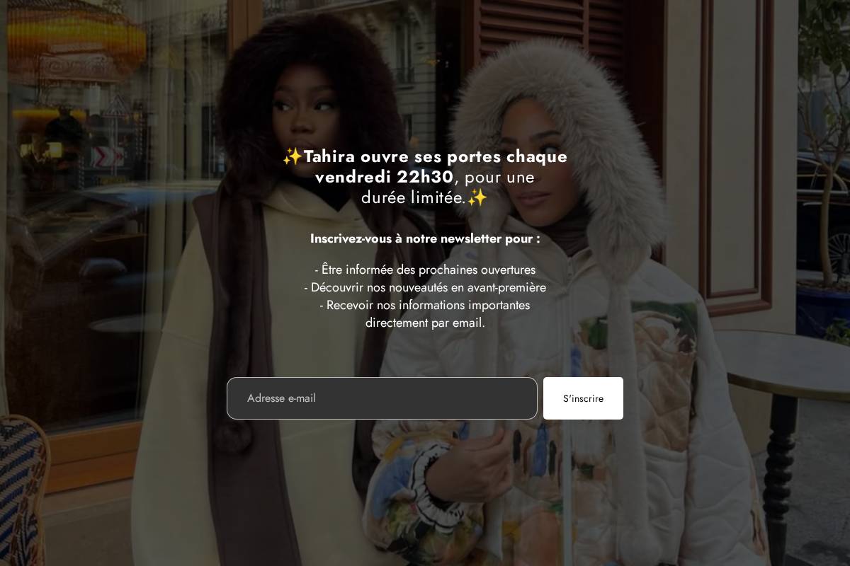 Tahira Foods homepage screenshot