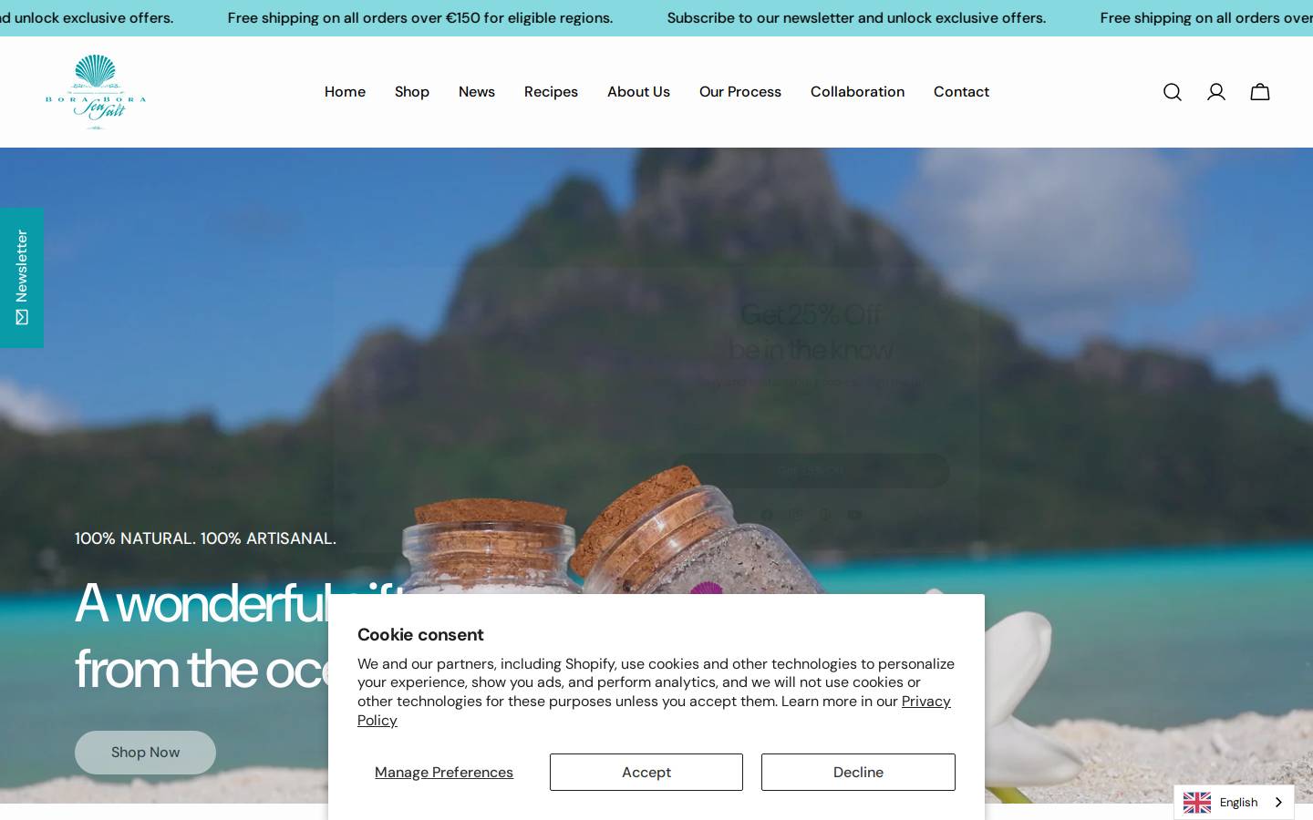 tahitiseasalt.com homepage screenshot