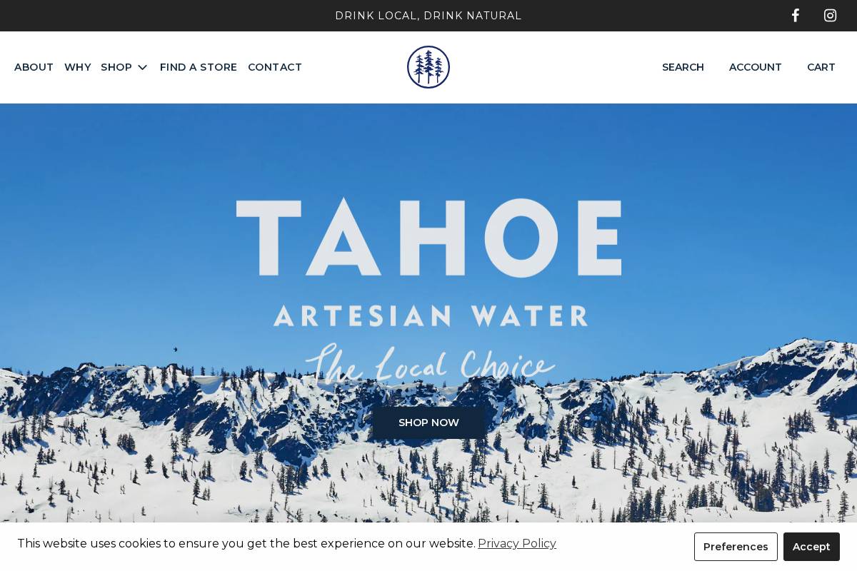 tahoeartesian.com homepage screenshot