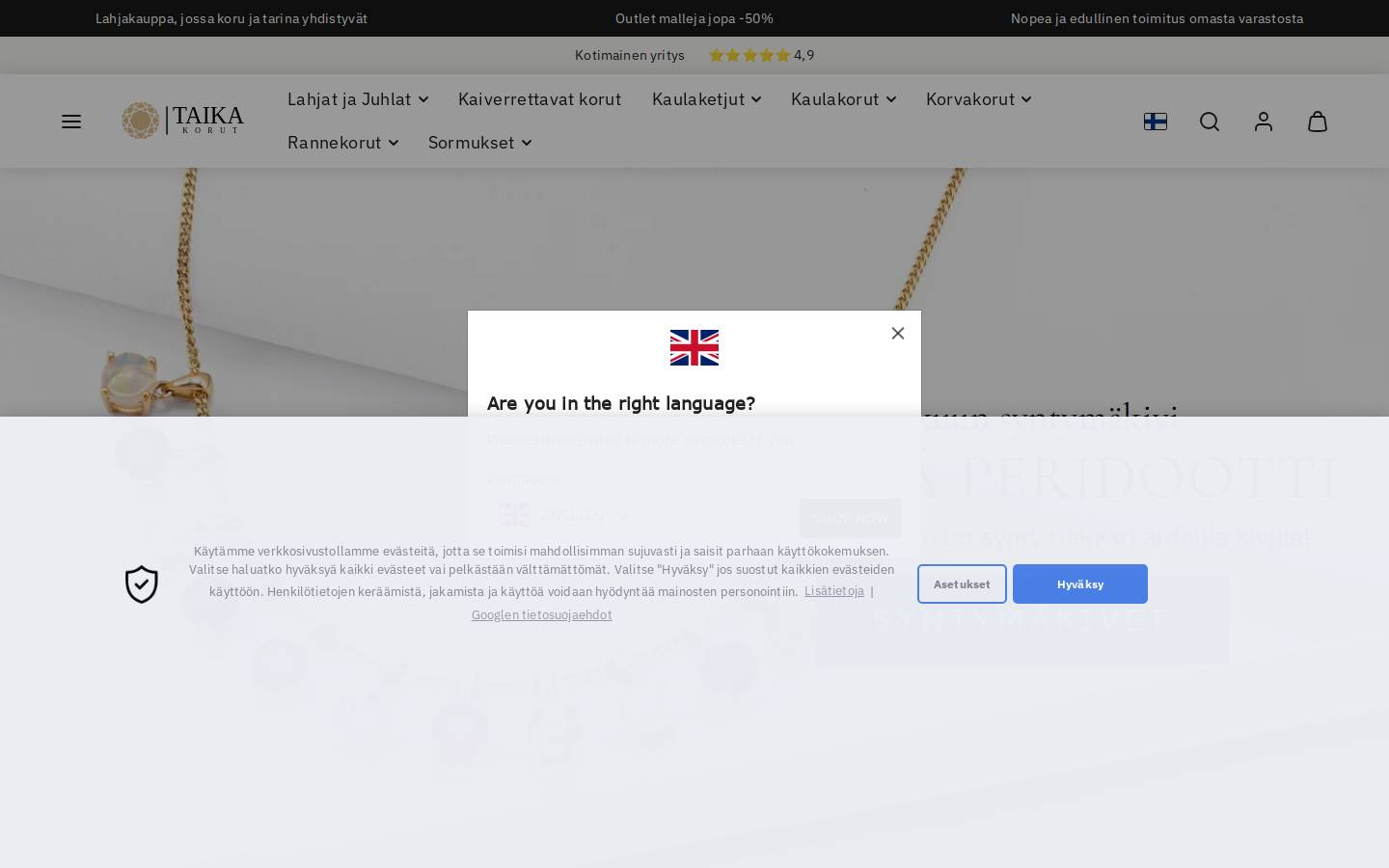 taika-korut.fi homepage screenshot