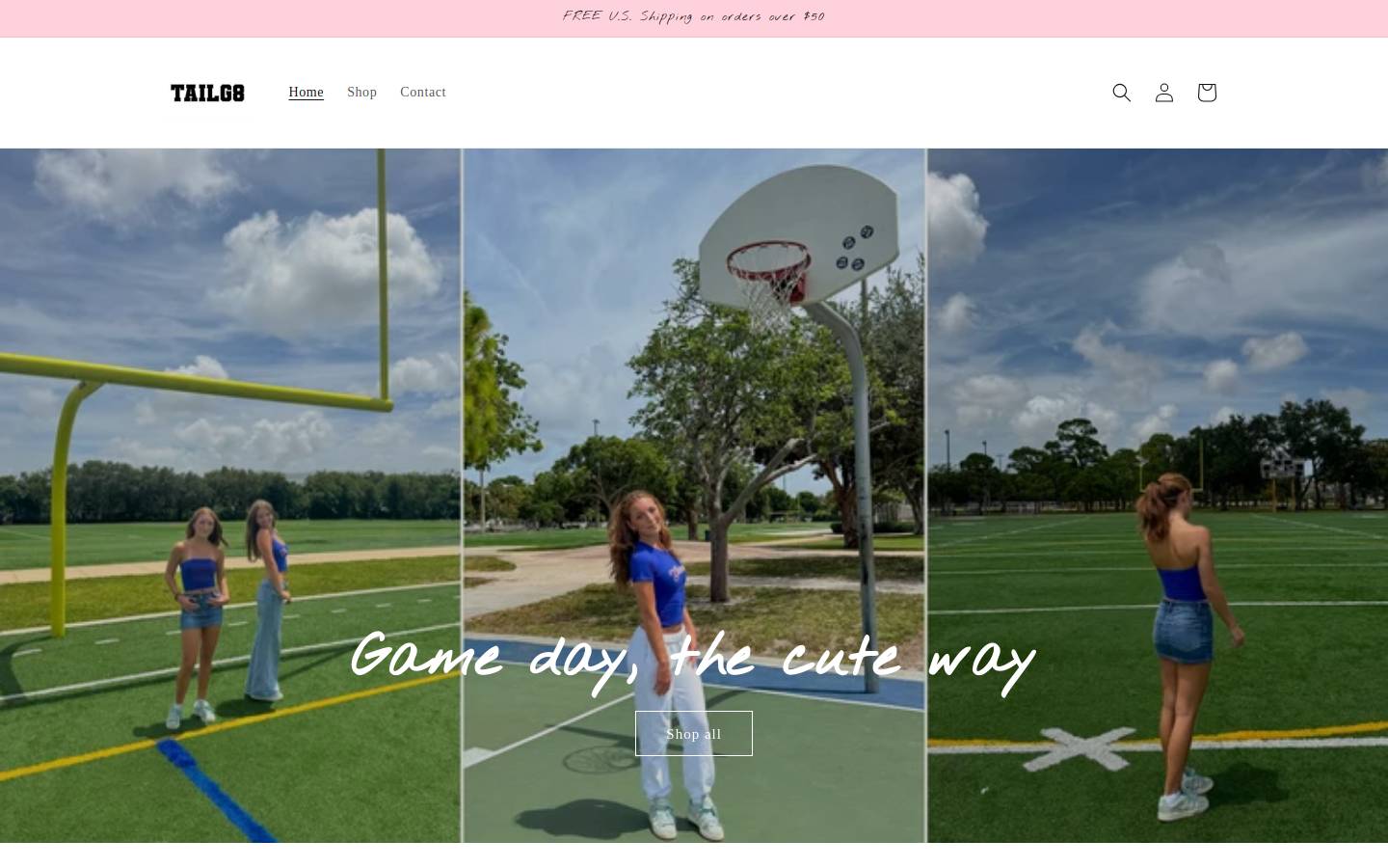 tailg8brand.com homepage screenshot