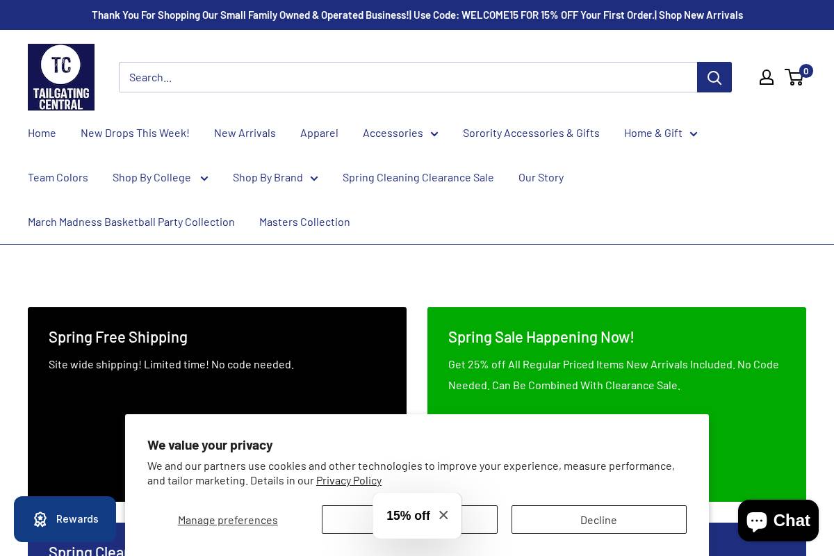 tailgatingcentral.com homepage screenshot