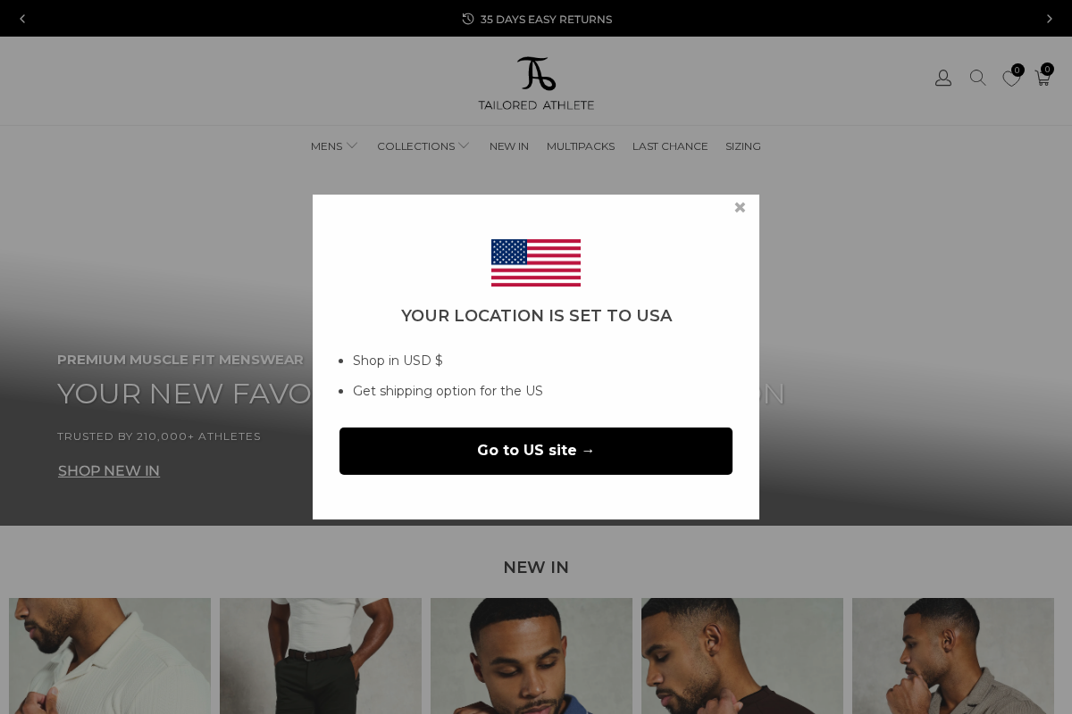 TAILORED ATHLETE homepage screenshot