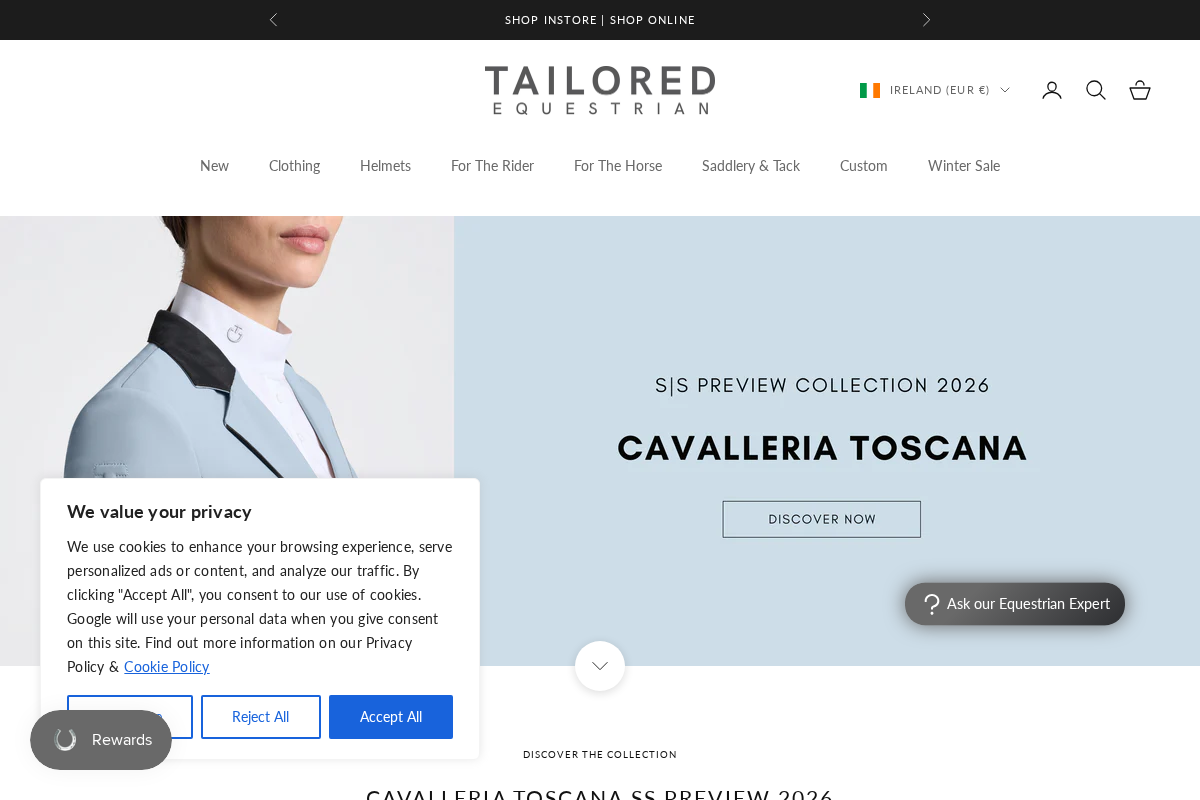 Tailored Equestrian homepage screenshot