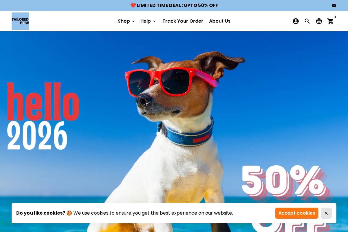 tailoredpaw.com homepage screenshot