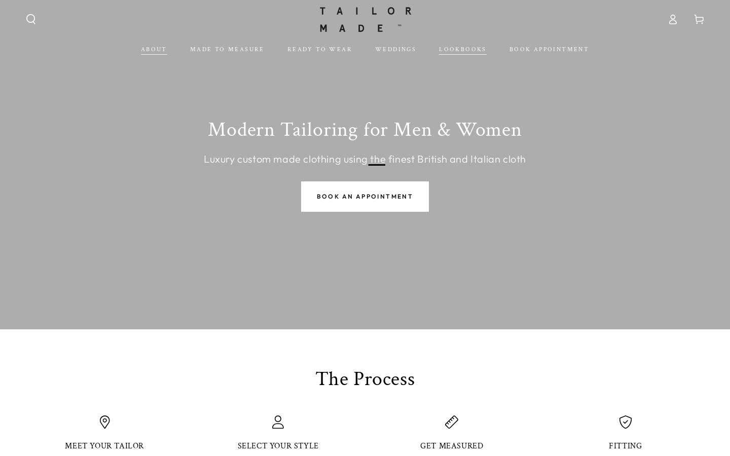TailorMadeLondon homepage screenshot