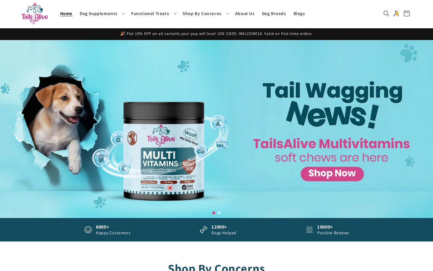 tailsalive.com homepage screenshot