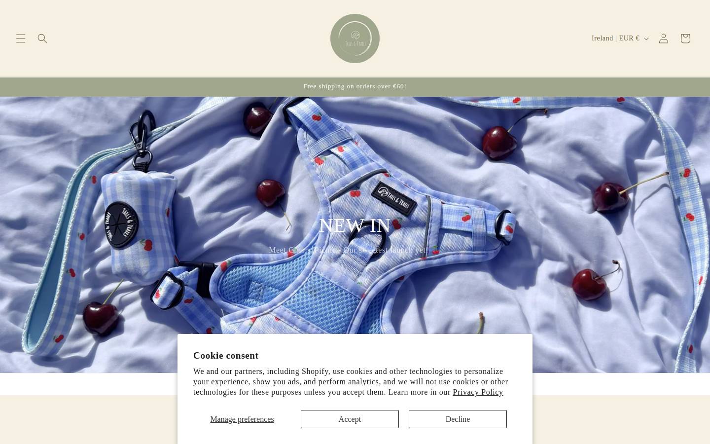 Tails & Trails homepage screenshot