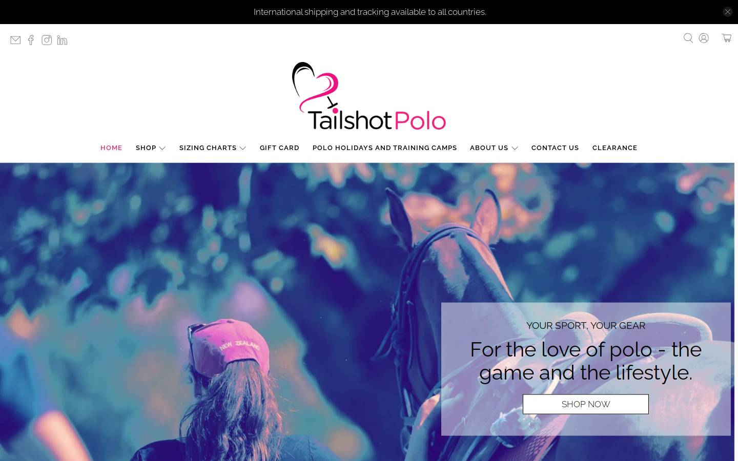 tailshotpolo.com.au homepage screenshot