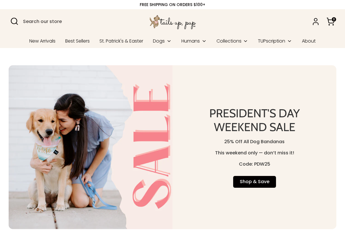 Tails Up, Pup homepage screenshot