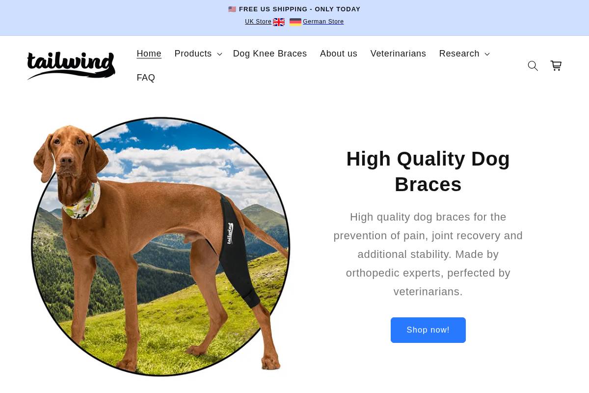 Tailwindpets homepage screenshot