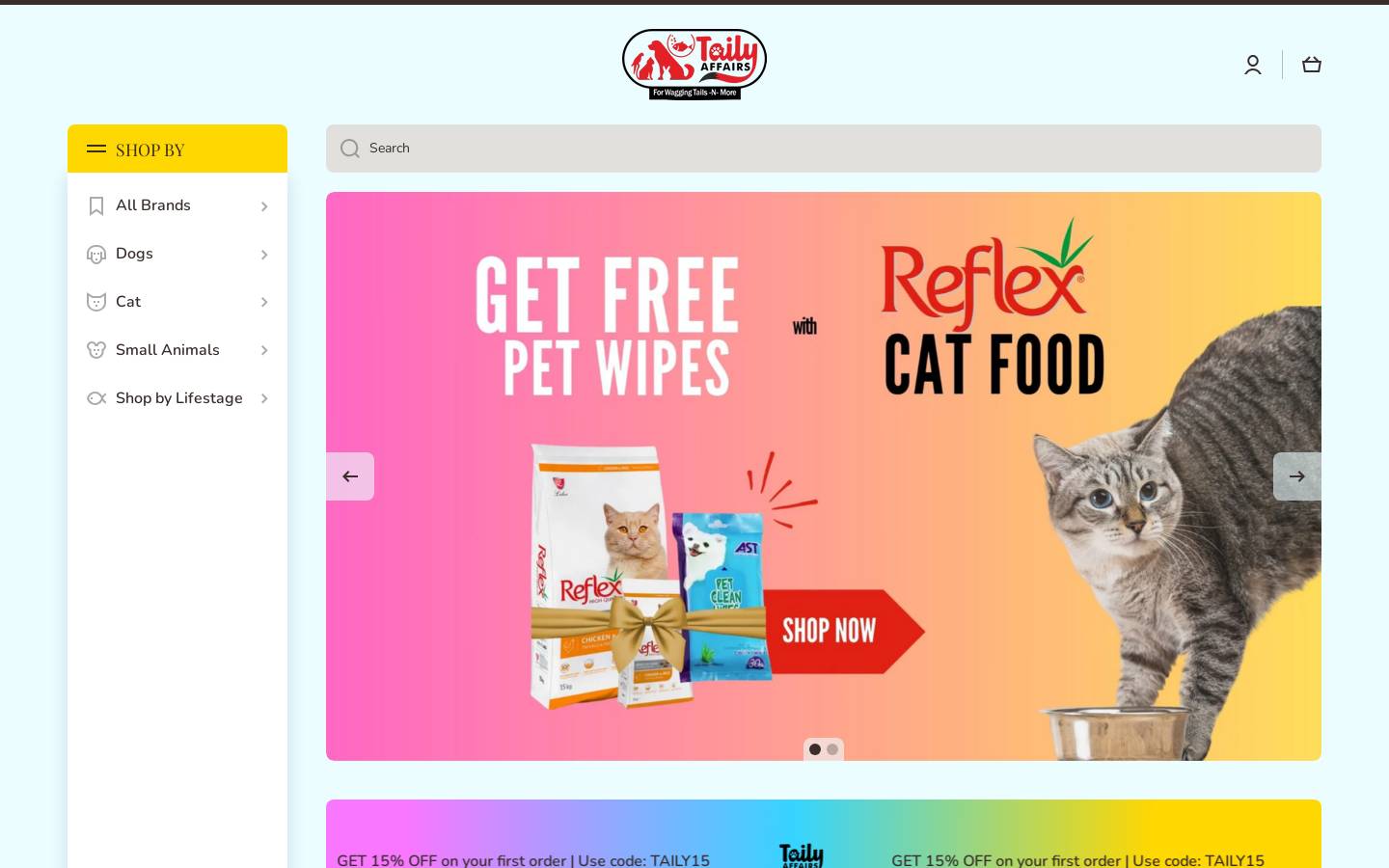 tailyaffairs.com homepage screenshot