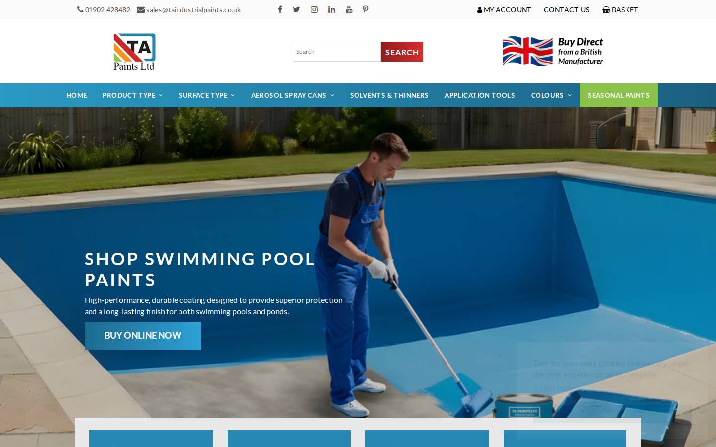 Taindustrialpaints homepage screenshot