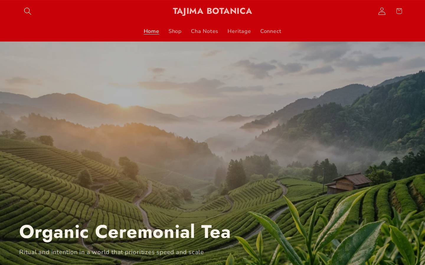 tajimabotanica.com homepage screenshot