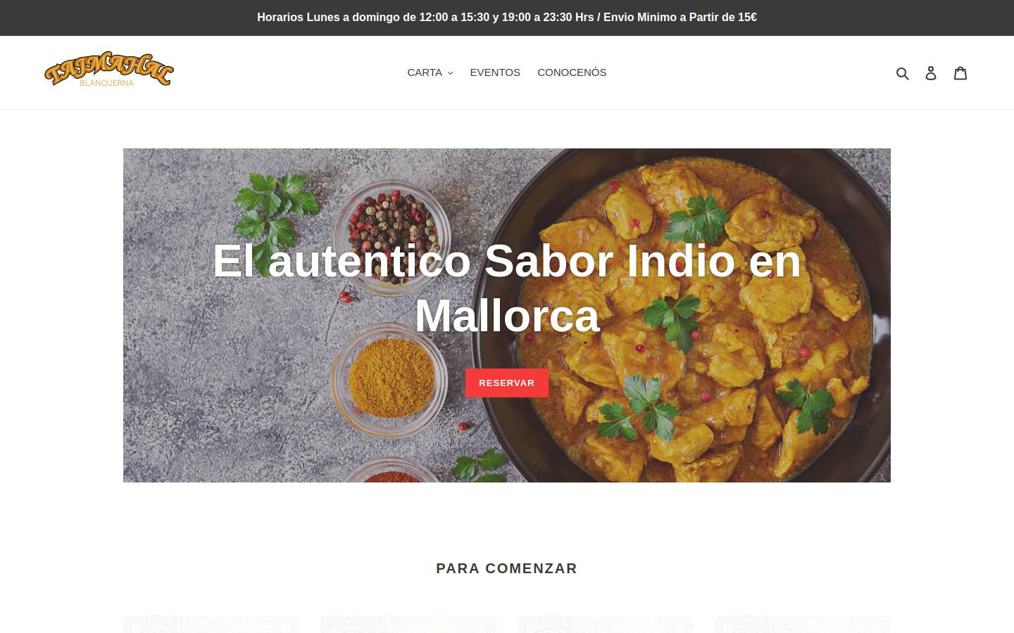 tajmahalblanquerna.es homepage screenshot