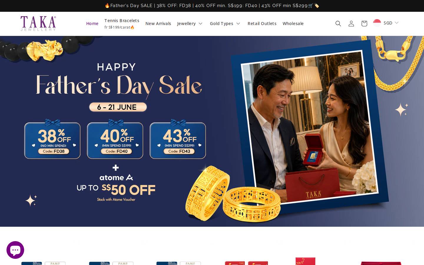 takajewellery.com.sg homepage screenshot