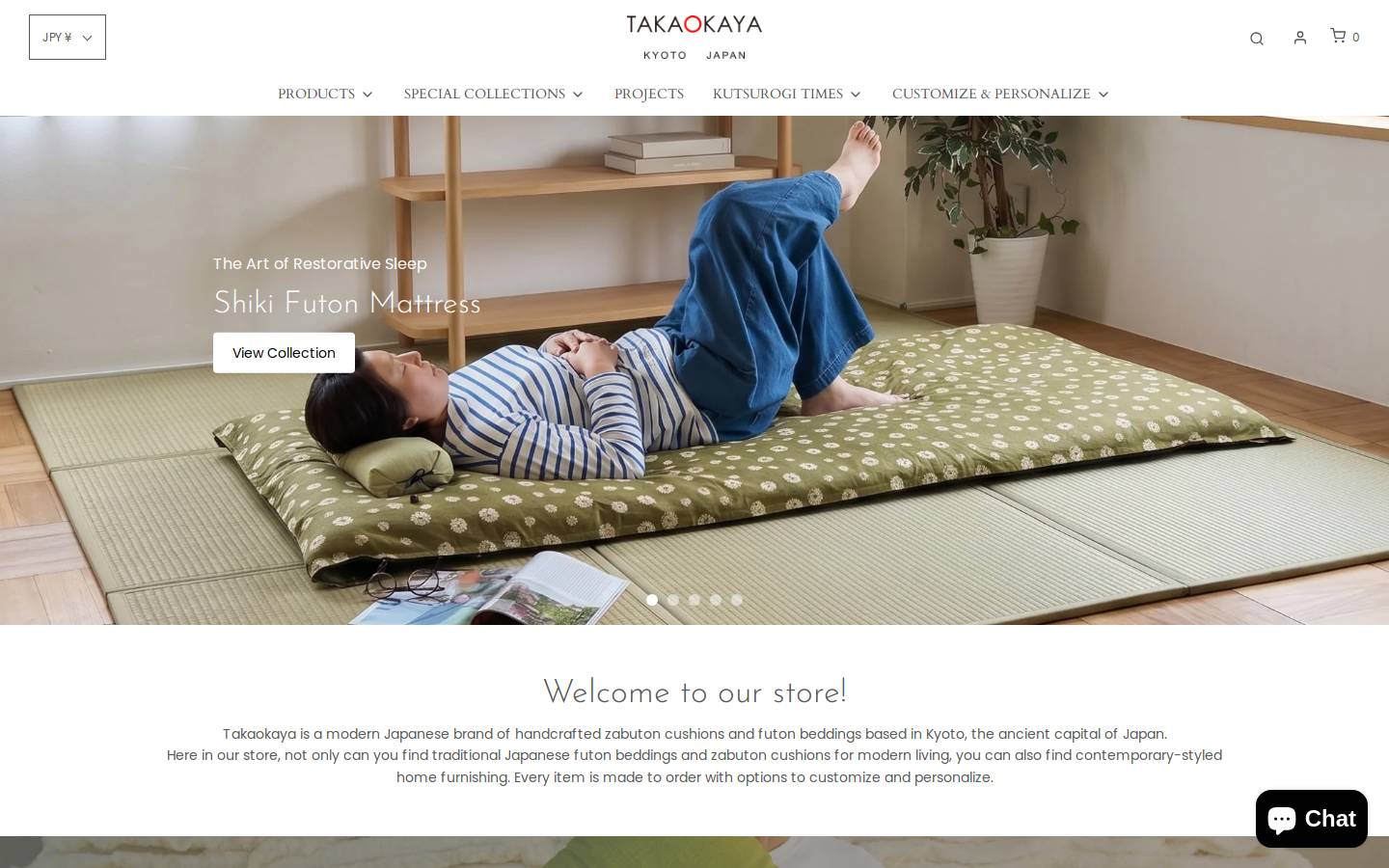 takaokaya-kyoto.com homepage screenshot