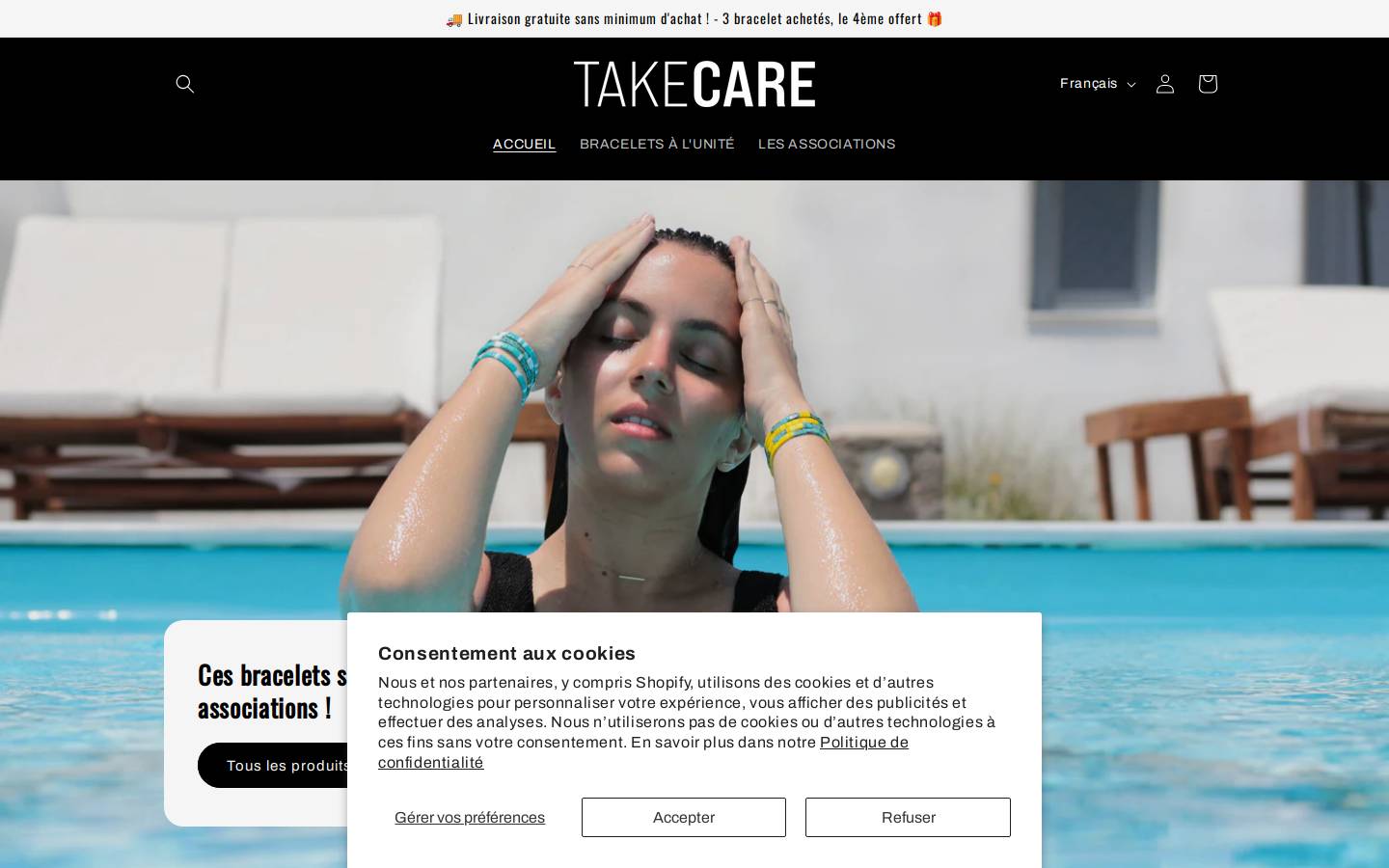 TAKE CARE homepage screenshot