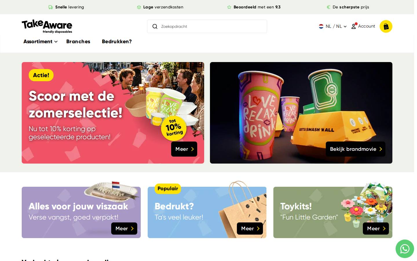 takeaware.nl homepage screenshot