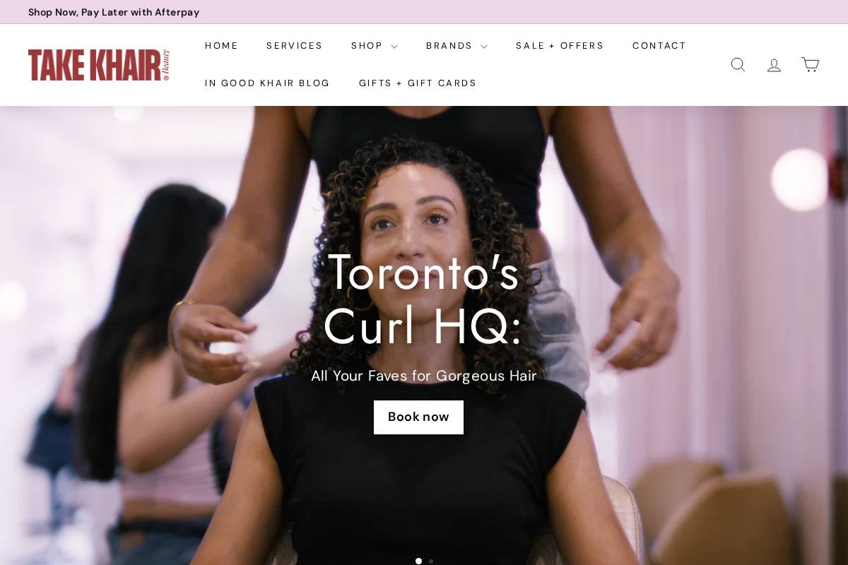 takekhairbeauty.com homepage screenshot