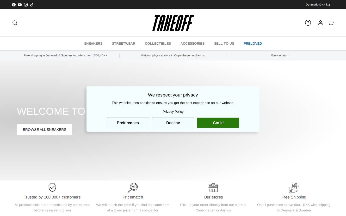 Takeoff Copenhagen homepage screenshot