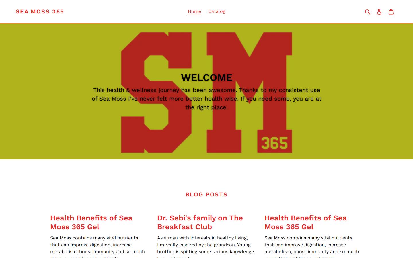 takeseamoss365.com homepage screenshot