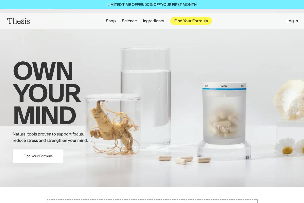 Thesis homepage screenshot