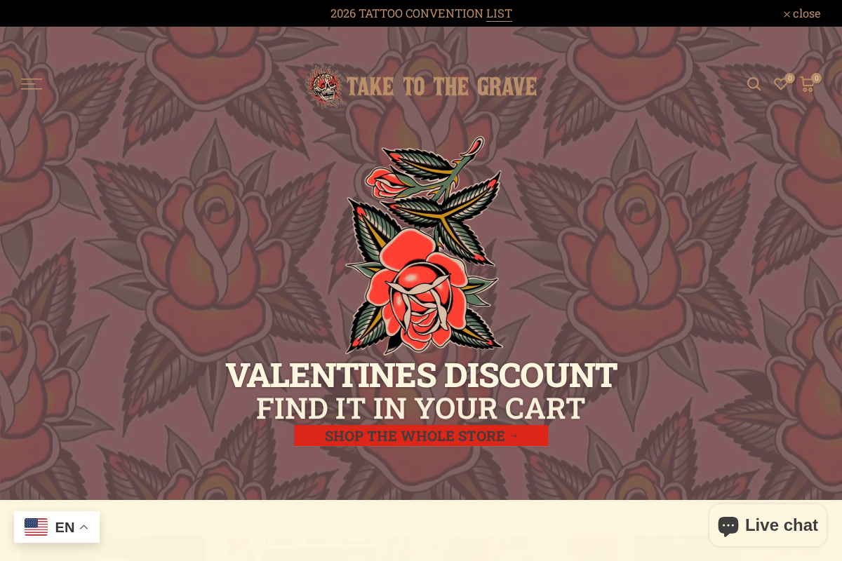 TAKE TO THE GRAVE homepage screenshot