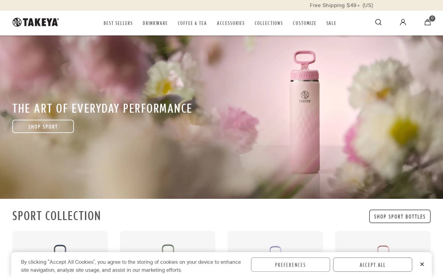 Takeya USA homepage screenshot
