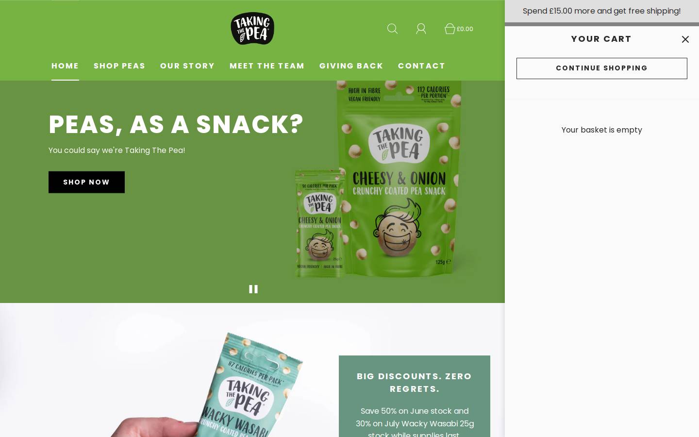 takingthepea.com homepage screenshot