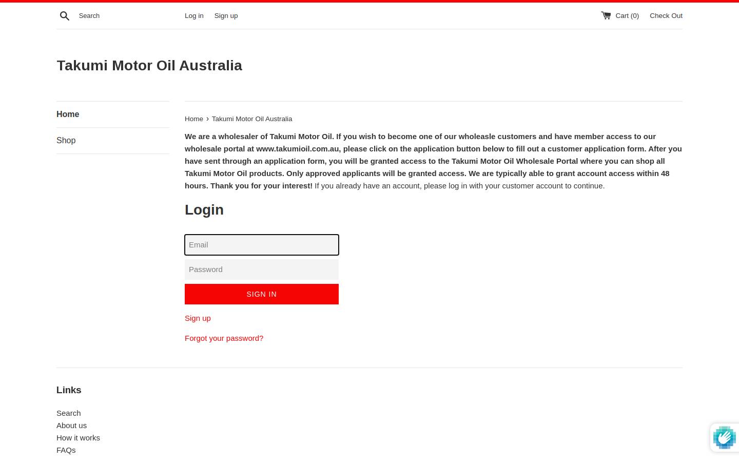 takumioil.com.au homepage screenshot