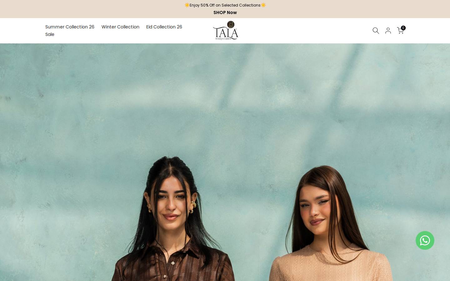 talafashions.com homepage screenshot