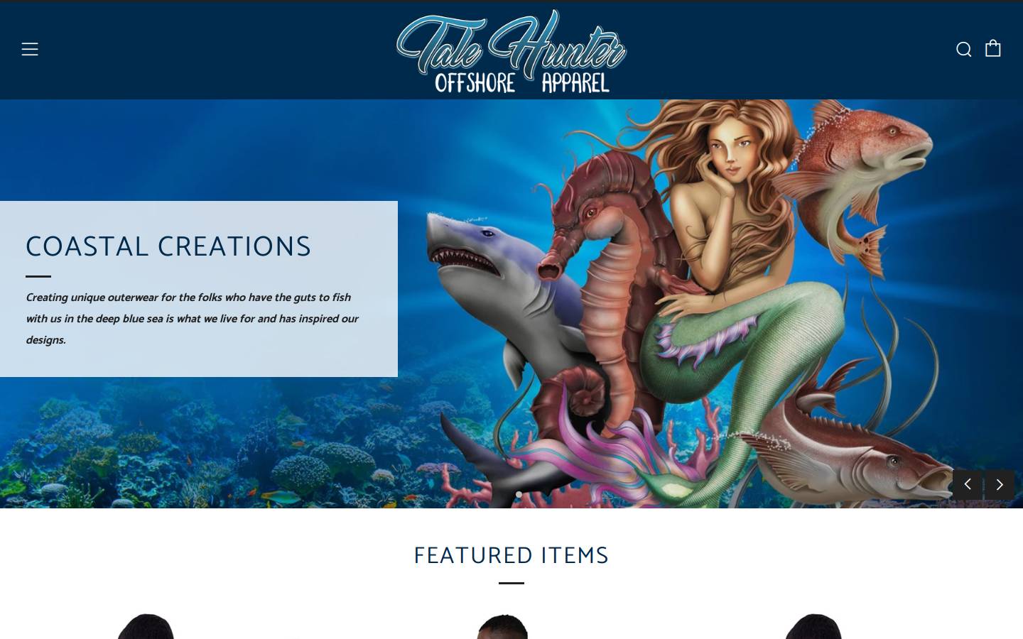 talehunterapparel.fish homepage screenshot