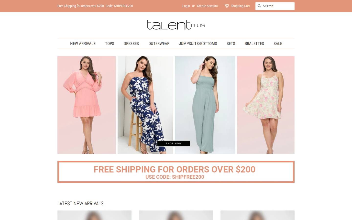 talentplusclothing.com homepage screenshot