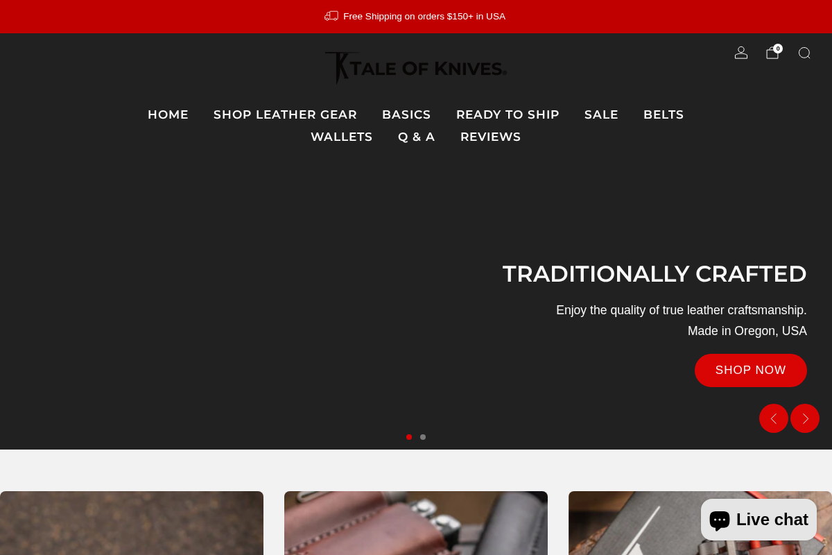 Tale Of Knives homepage screenshot