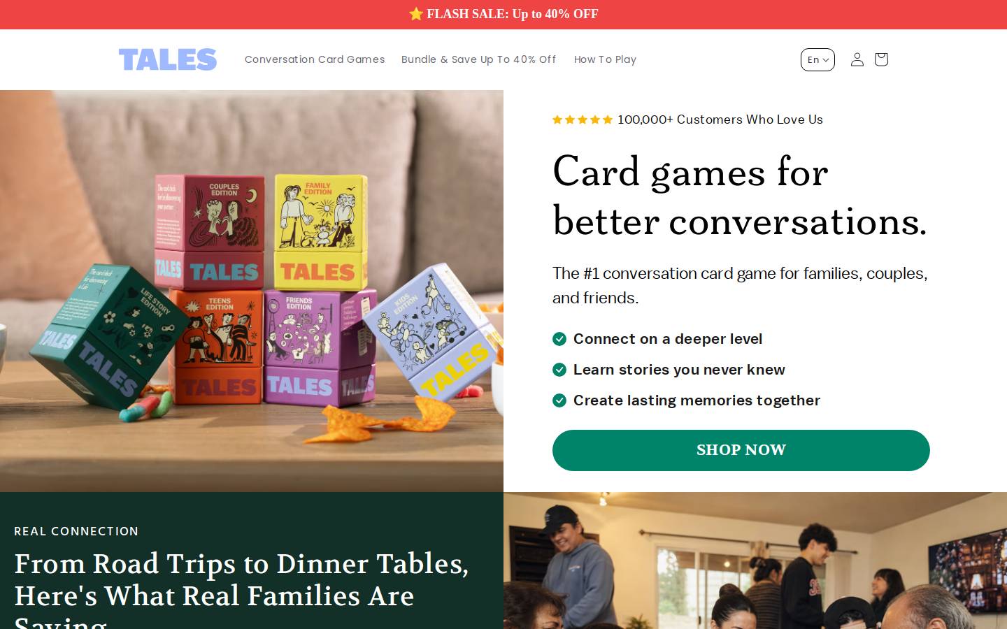 Tales.com homepage screenshot