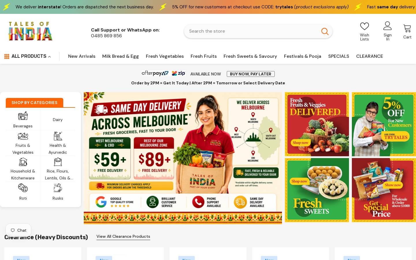 Talesofindia homepage screenshot