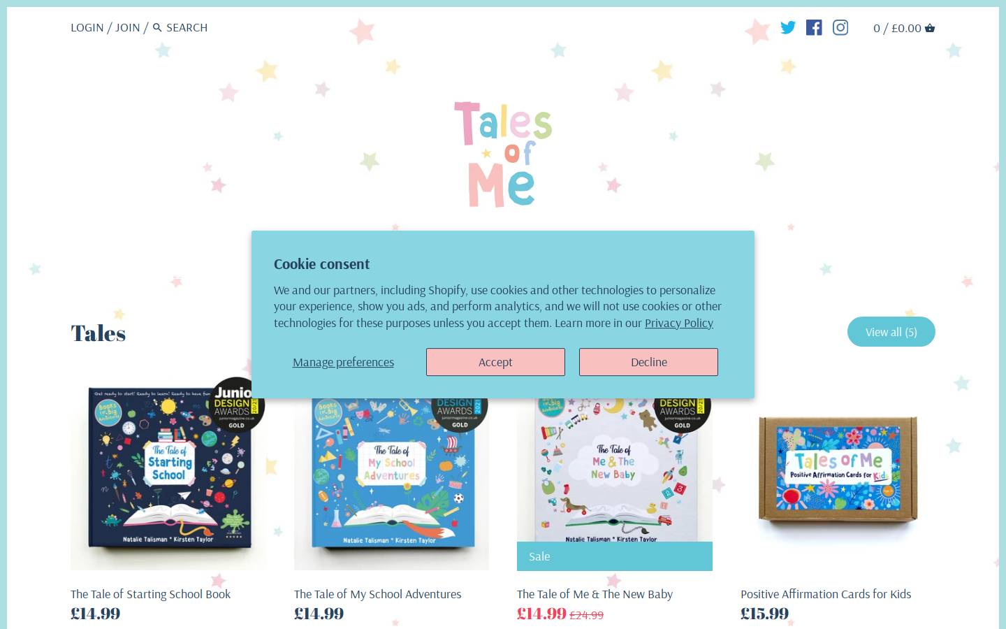 talesofmebooks.com homepage screenshot