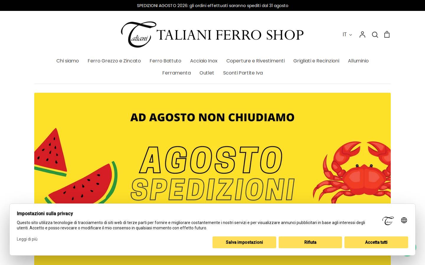 Taliani Ferro Shop homepage screenshot