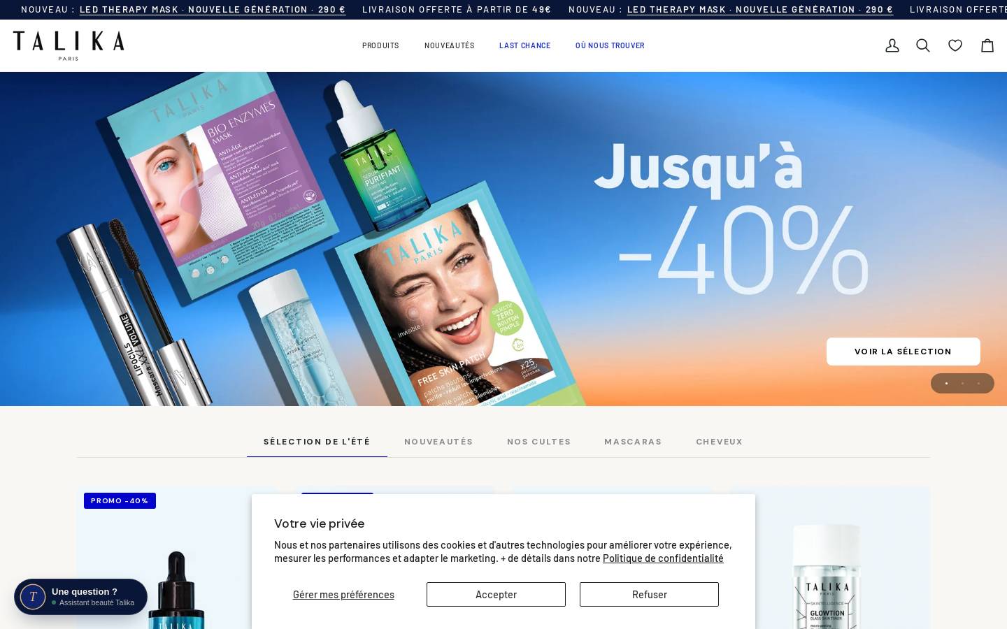 Talika homepage screenshot