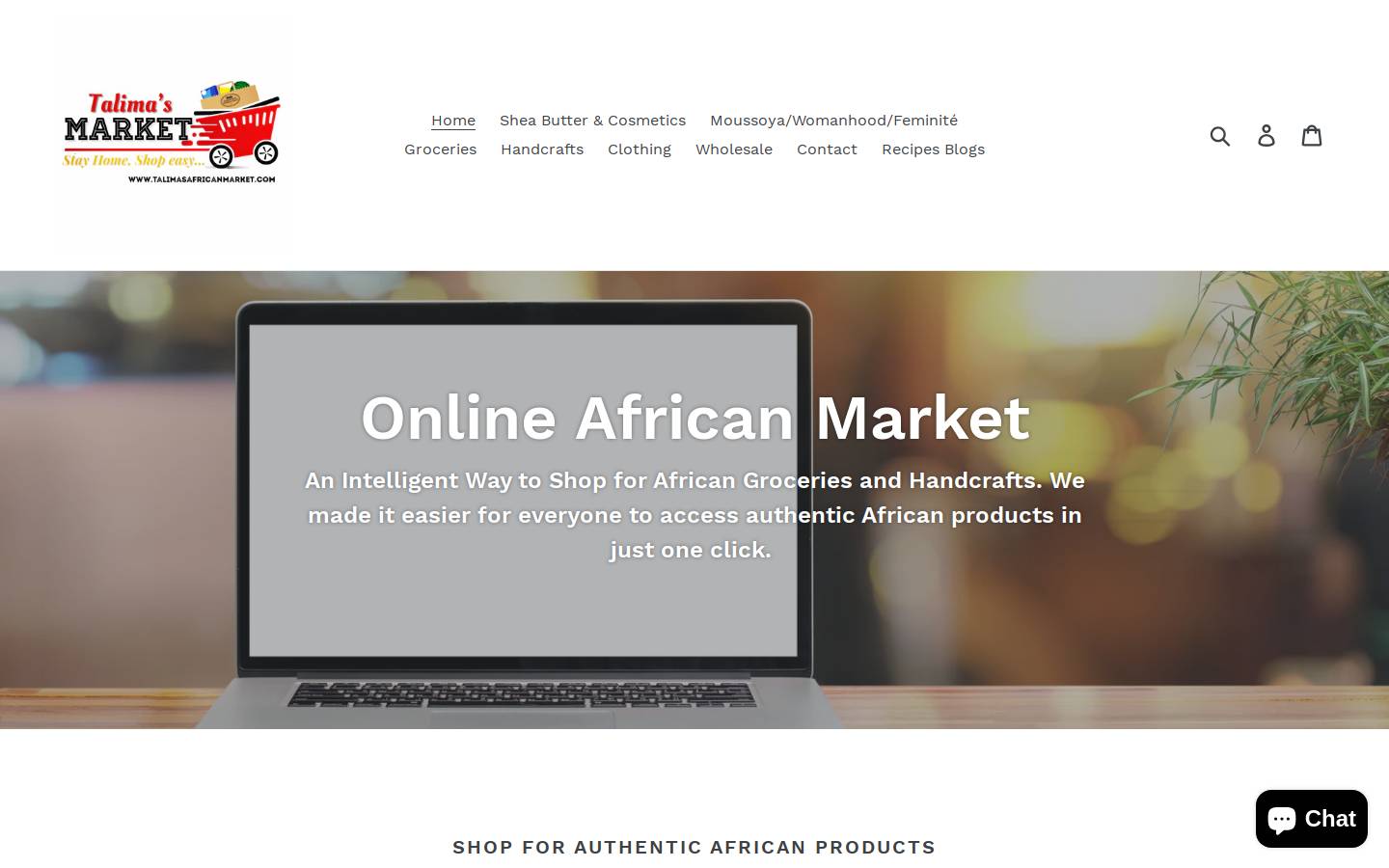 talimasafricanmarket.com homepage screenshot