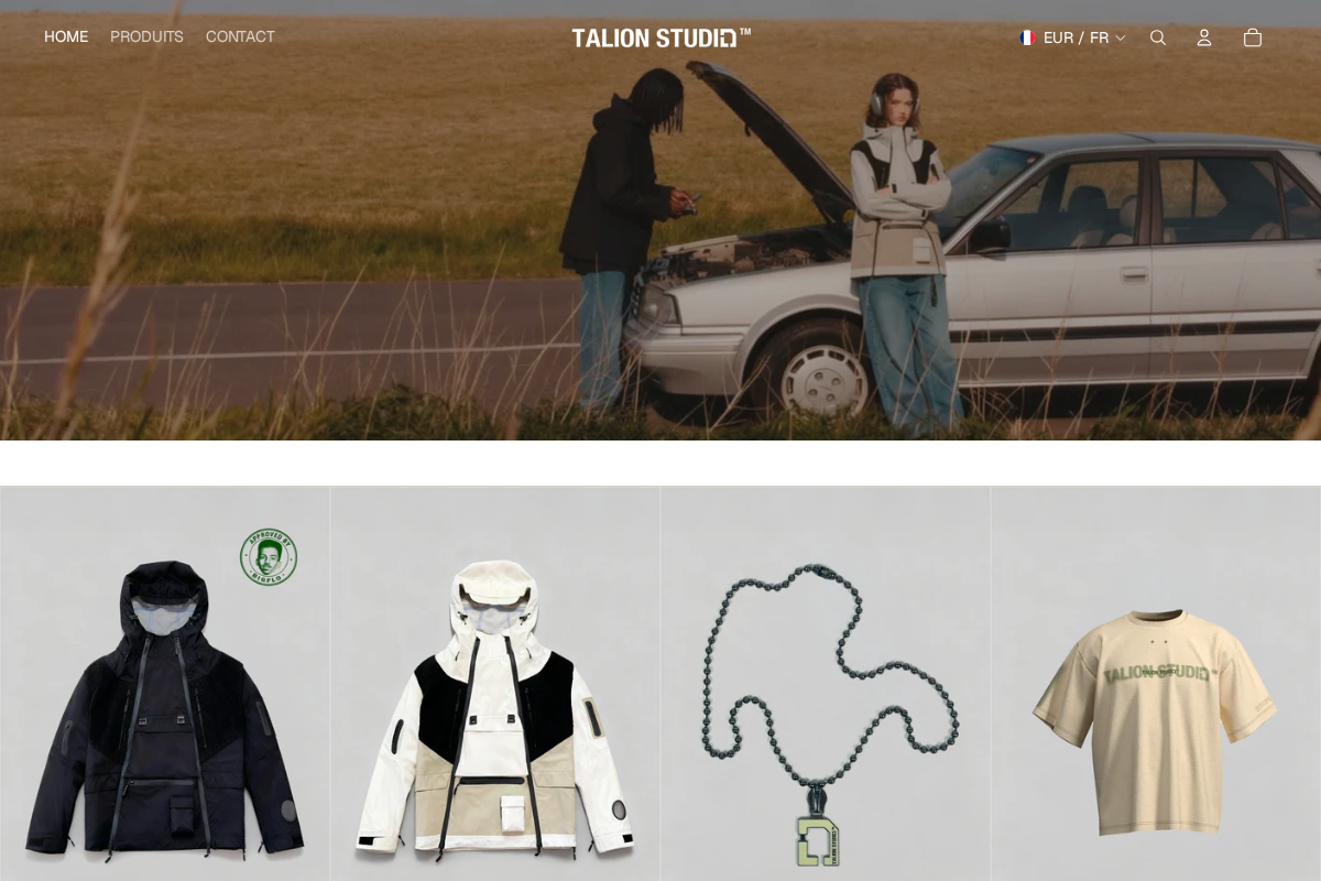 Talion Studio homepage screenshot