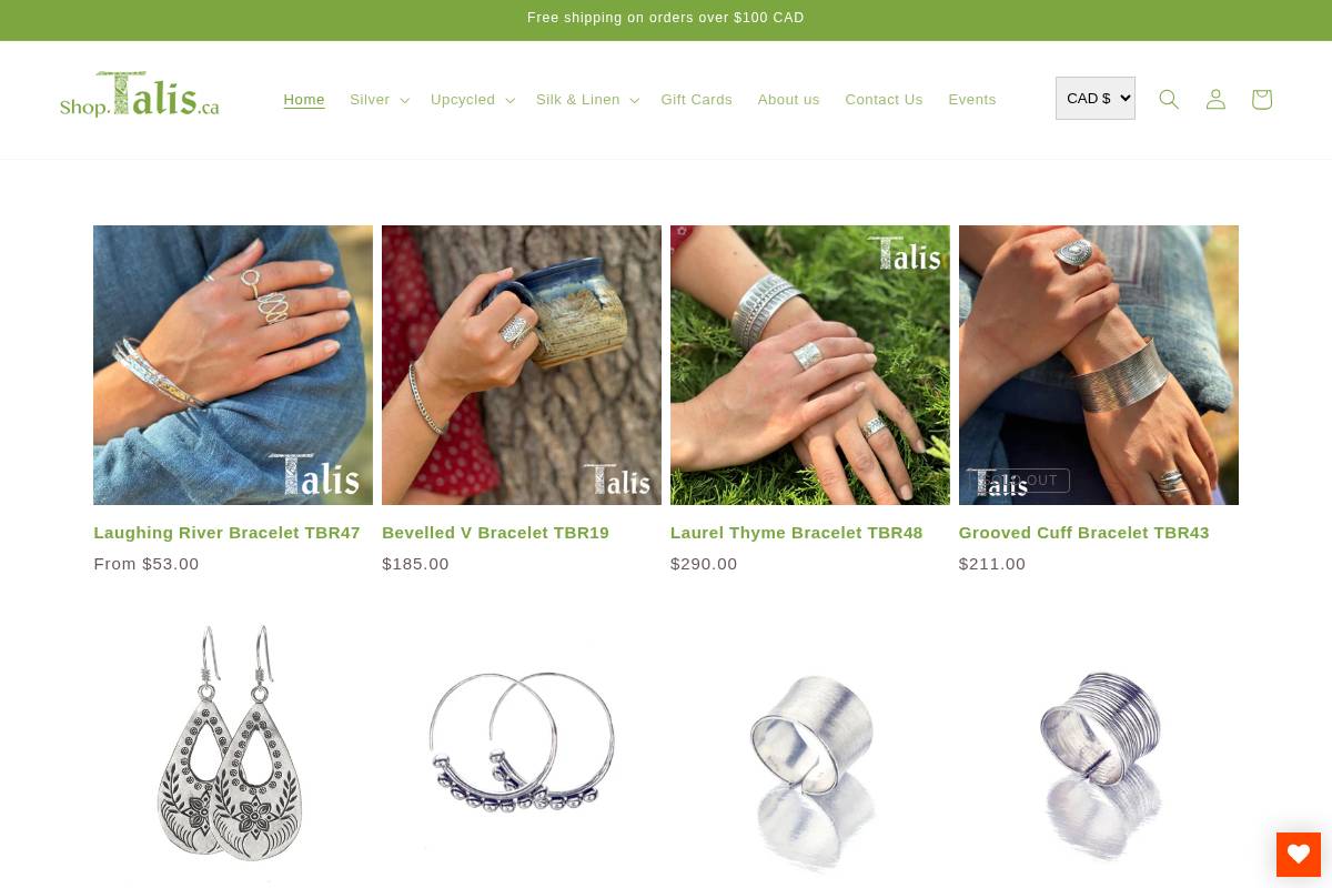 talis.ca homepage screenshot