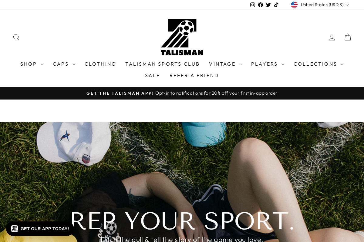 talismancaps.com homepage screenshot